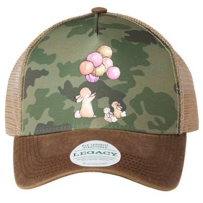 Cute Bunny Rabbit Balloon Legacy Tie Dye Trucker Hat