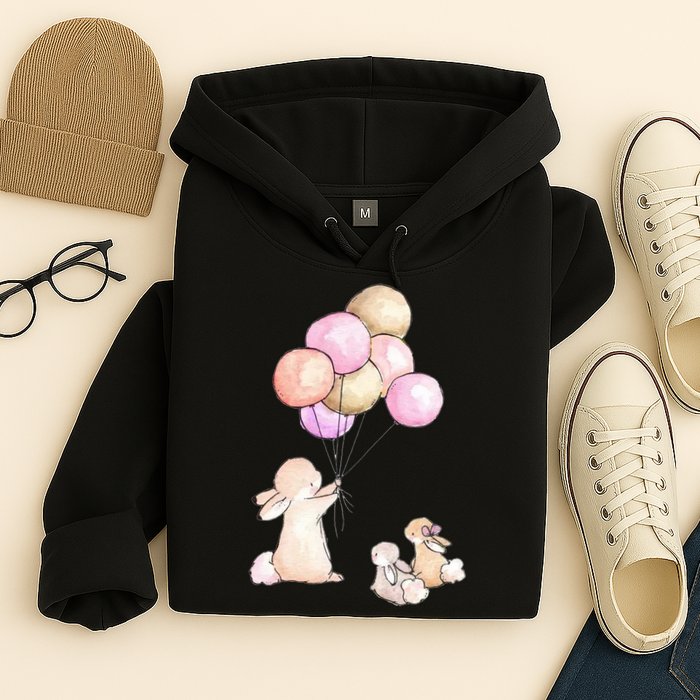 Cute Bunny Rabbit Balloon Hoodie