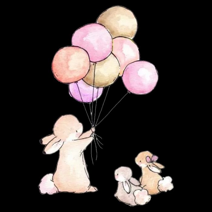 Cute Bunny Rabbit Balloon Sustainable Bucket Hat
