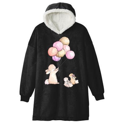 Cute Bunny Rabbit Balloon Hooded Wearable Blanket