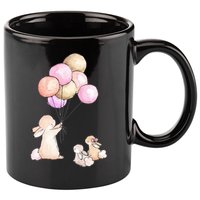 Cute Bunny Rabbit Balloon 11oz C Handle Ceramic Mug