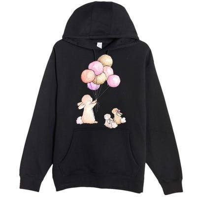 Cute Bunny Rabbit Balloon Premium Pullover Hoodie