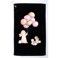 Cute Bunny Rabbit Balloon Golf Towel