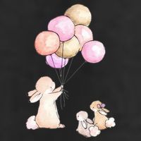 Cute Bunny Rabbit Balloon Golf Towel