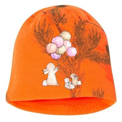 Cute Bunny Rabbit Balloon Kati - Camo Knit Beanie