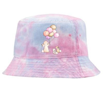 Cute Bunny Rabbit Balloon Tie-Dyed Bucket Hat