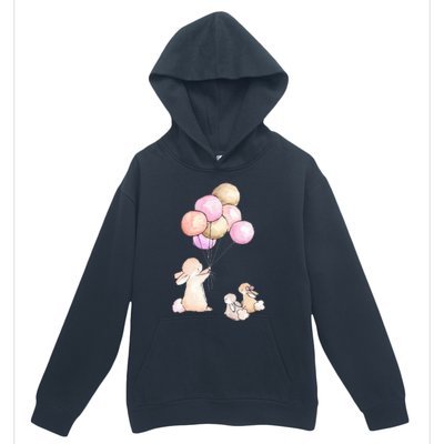 Cute Bunny Rabbit Balloon Urban Pullover Hoodie