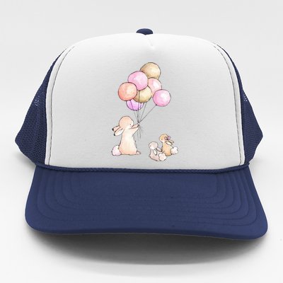 Cute Bunny Rabbit Balloon Trucker Hat