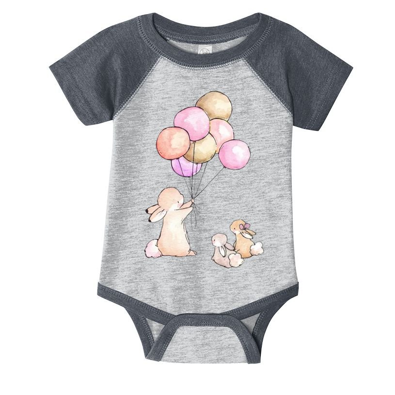 Cute Bunny Rabbit Balloon Infant Baby Jersey Bodysuit