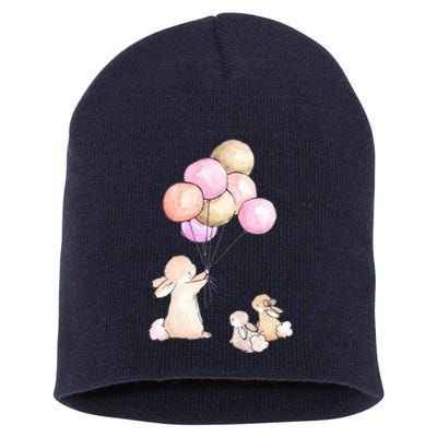 Cute Bunny Rabbit Balloon Short Acrylic Beanie