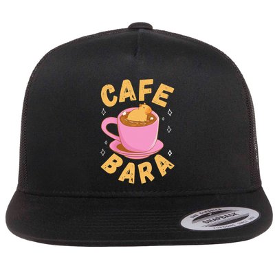 Cafe Bara Rodent Animals Vintage Capybaras Funny Capybara  Flatbill Hat