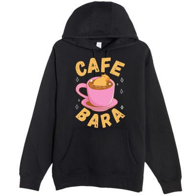 Cafe Bara Rodent Animals Vintage Capybaras Funny Capybara  Premium Pullover Hoodie