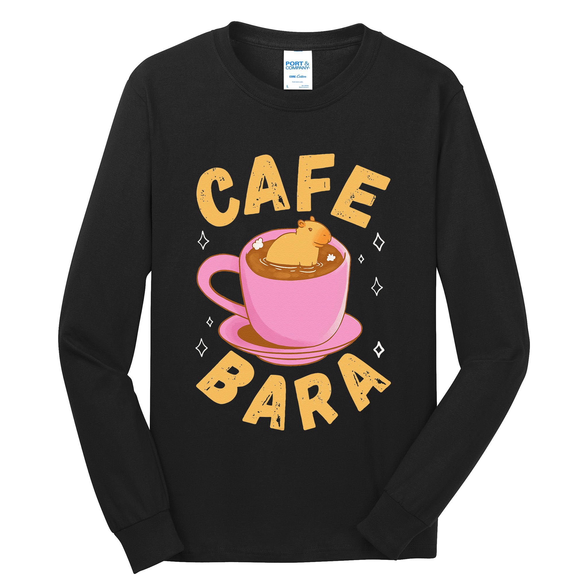 Cafe Bara Rodent Animals Vintage Capybaras Funny Capybara  Tall Long Sleeve T-Shirt