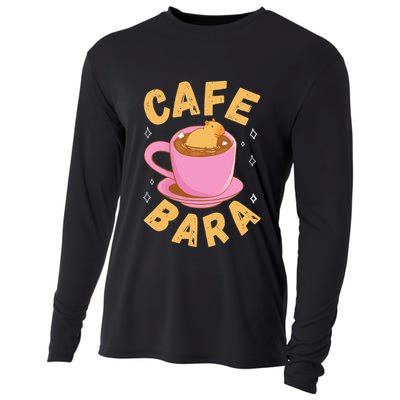 Cafe Bara Rodent Animals Vintage Capybaras Funny Capybara  Cooling Performance Long Sleeve Crew