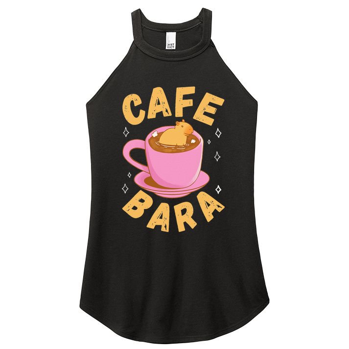 Cafe Bara Rodent Animals Vintage Capybaras Funny Capybara  Women's Perfect Tri Rocker Tank