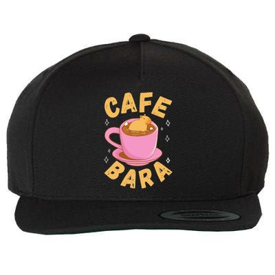 Cafe Bara Rodent Animals Vintage Capybaras Funny Capybara  Wool Snapback Cap