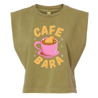 Cafe Bara Rodent Animals Vintage Capybaras Funny Capybara  Garment-Dyed Women's Muscle Tee