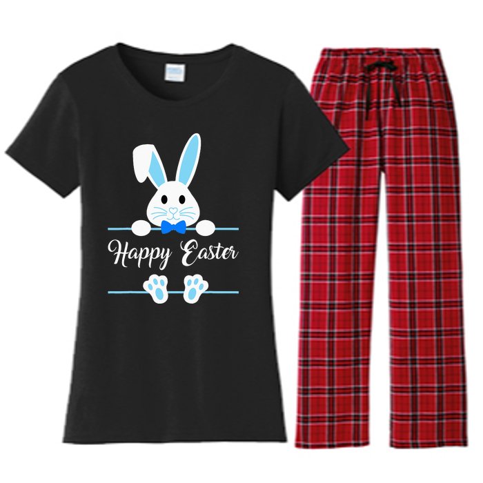 Cute Bunny Rabbit Face Happy Easter Day Women's Flannel Pajama Set