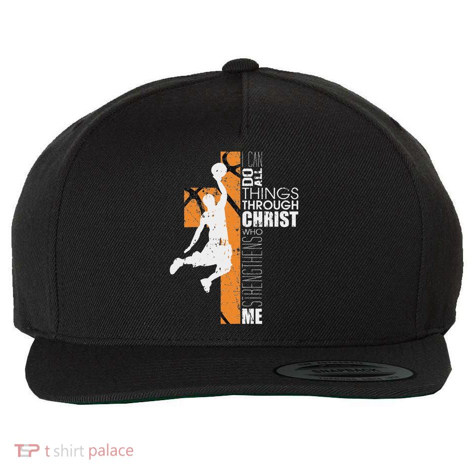 Christian Basketball Religious Bible Verse Philippians 413 Wool Snapback Cap