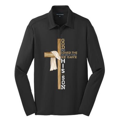 Christian Believer Religious Pastor Bible Scripture Silk Touch Performance Long Sleeve Polo