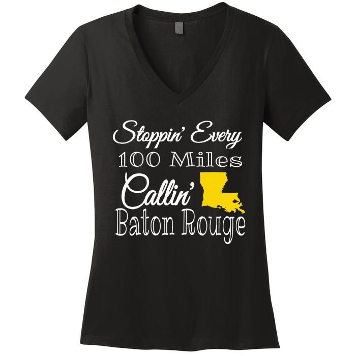 Callin Baton Rouge Music Concert Women's V-Neck T-Shirt