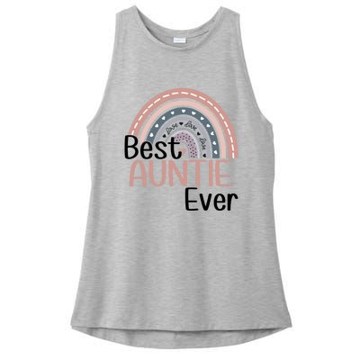 Cute Boho Rainbow Happy Mothers Day Best Auntie Ever Rainbow Gift Ladies PosiCharge Tri-Blend Wicking Tank