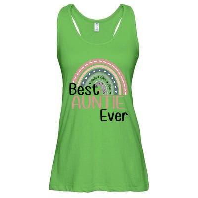 Cute Boho Rainbow Happy Mothers Day Best Auntie Ever Rainbow Gift Ladies Essential Flowy Tank