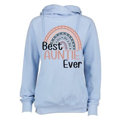 Cute Boho Rainbow Happy Mothers Day Best Auntie Ever Rainbow Gift Womens Funnel Neck Pullover Hood