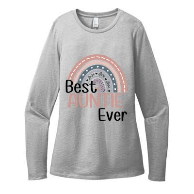 Cute Boho Rainbow Happy Mothers Day Best Auntie Ever Rainbow Gift Womens CVC Long Sleeve Shirt