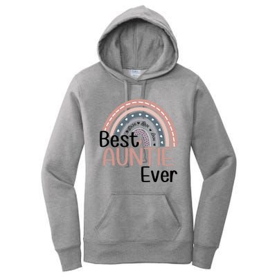 Cute Boho Rainbow Happy Mothers Day Best Auntie Ever Rainbow Gift Women's Pullover Hoodie