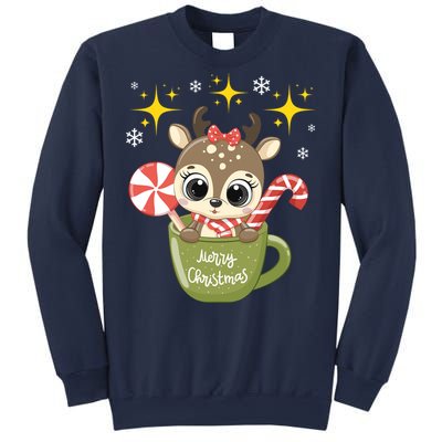 Cute Baby Reindeer Wishes Merry Christmas Sweatshirt