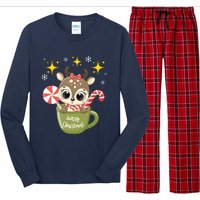 Cute Baby Reindeer Wishes Merry Christmas Long Sleeve Pajama Set