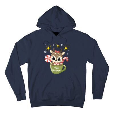 Cute Baby Reindeer Wishes Merry Christmas Tall Hoodie