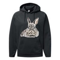 Cool Bunny Rabbit Graphic Great Funny Easter Gift Performance Fleece Hoodie