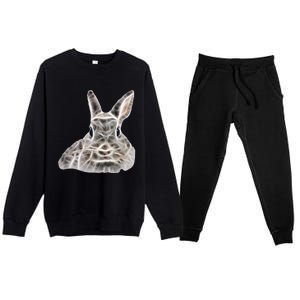 Cool Bunny Rabbit Graphic Great Funny Easter Gift Premium Crewneck Sweatsuit Set