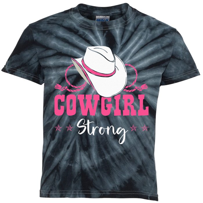 Cowgirl Barrel Racing Roping Horseback Riding Rodeo Kids Tie-Dye T-Shirt