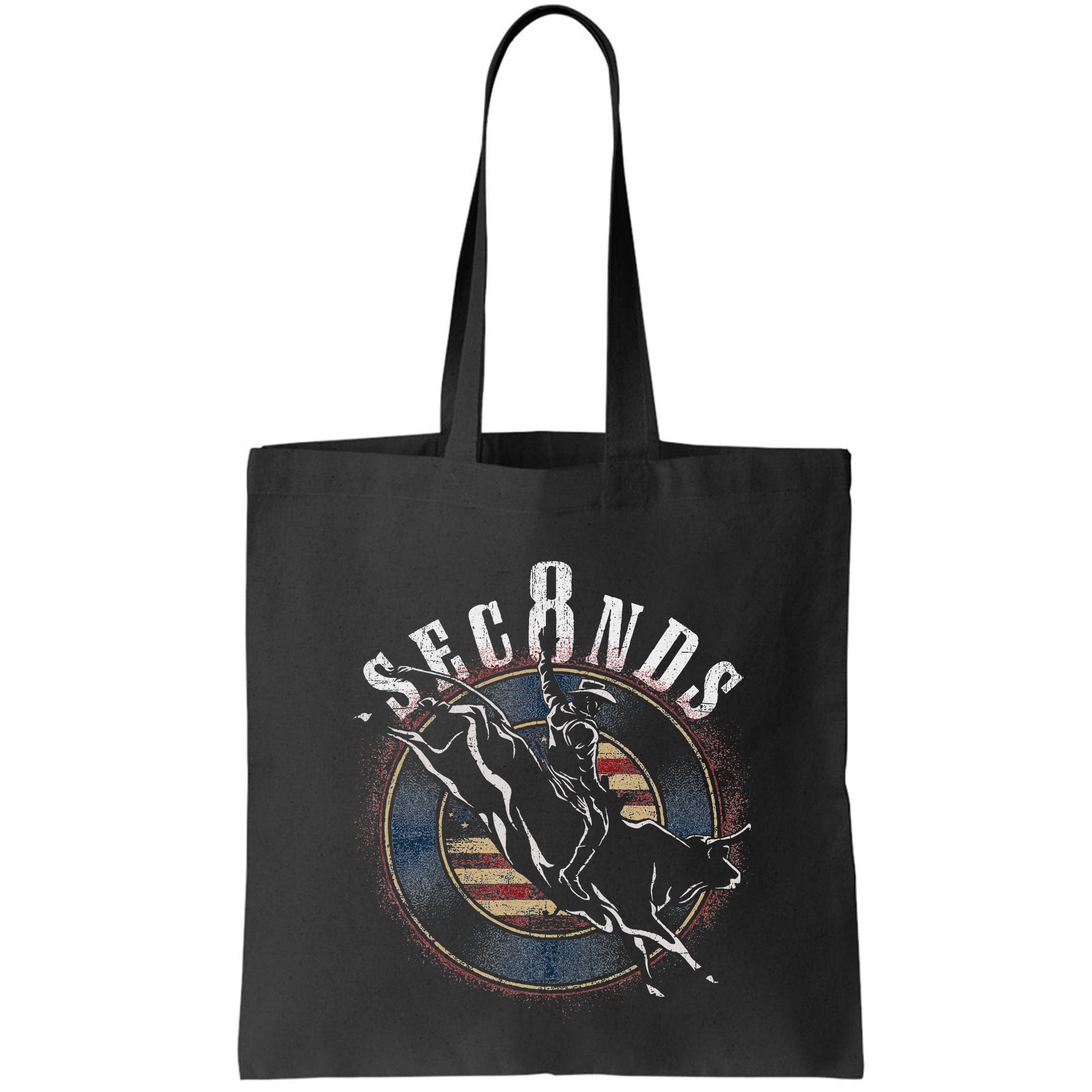 Cowboy Bull Riding Eight Seconds Rider Usa Flag Bag