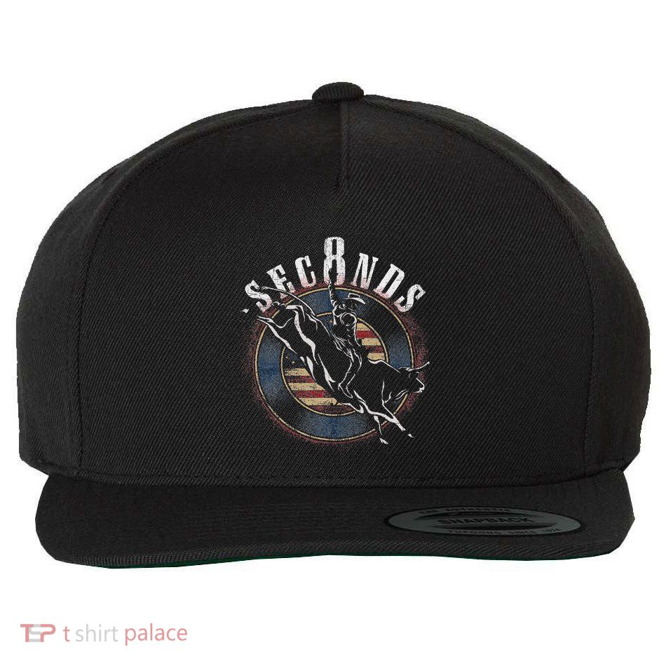Cowboy Bull Riding Eight Seconds Rider Usa Flag Wool Snapback Cap