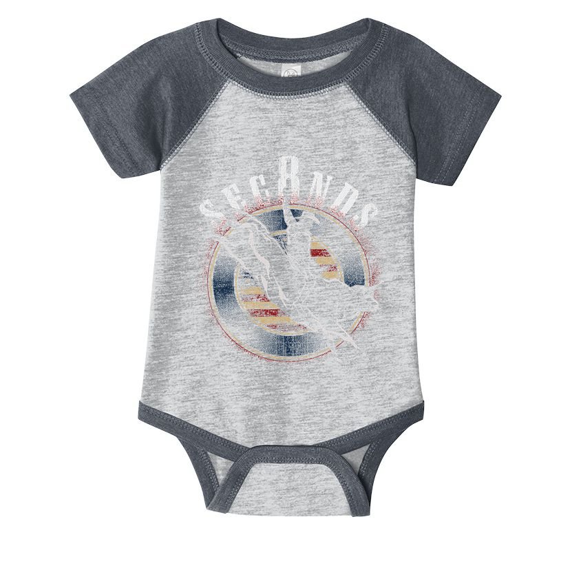 Cowboy Bull Riding Eight Seconds Rider Usa Flag Infant Baby Jersey Bodysuit