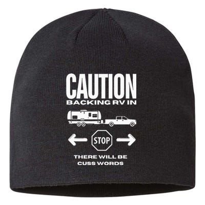 Caution Backing Rv In Funny Camping Sustainable Beanie