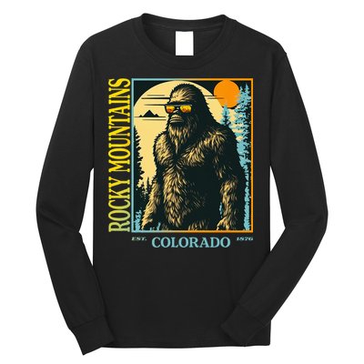 Colorado Bigfoot Retro Vintage Cool Sasquatch Yeti Long Sleeve Shirt