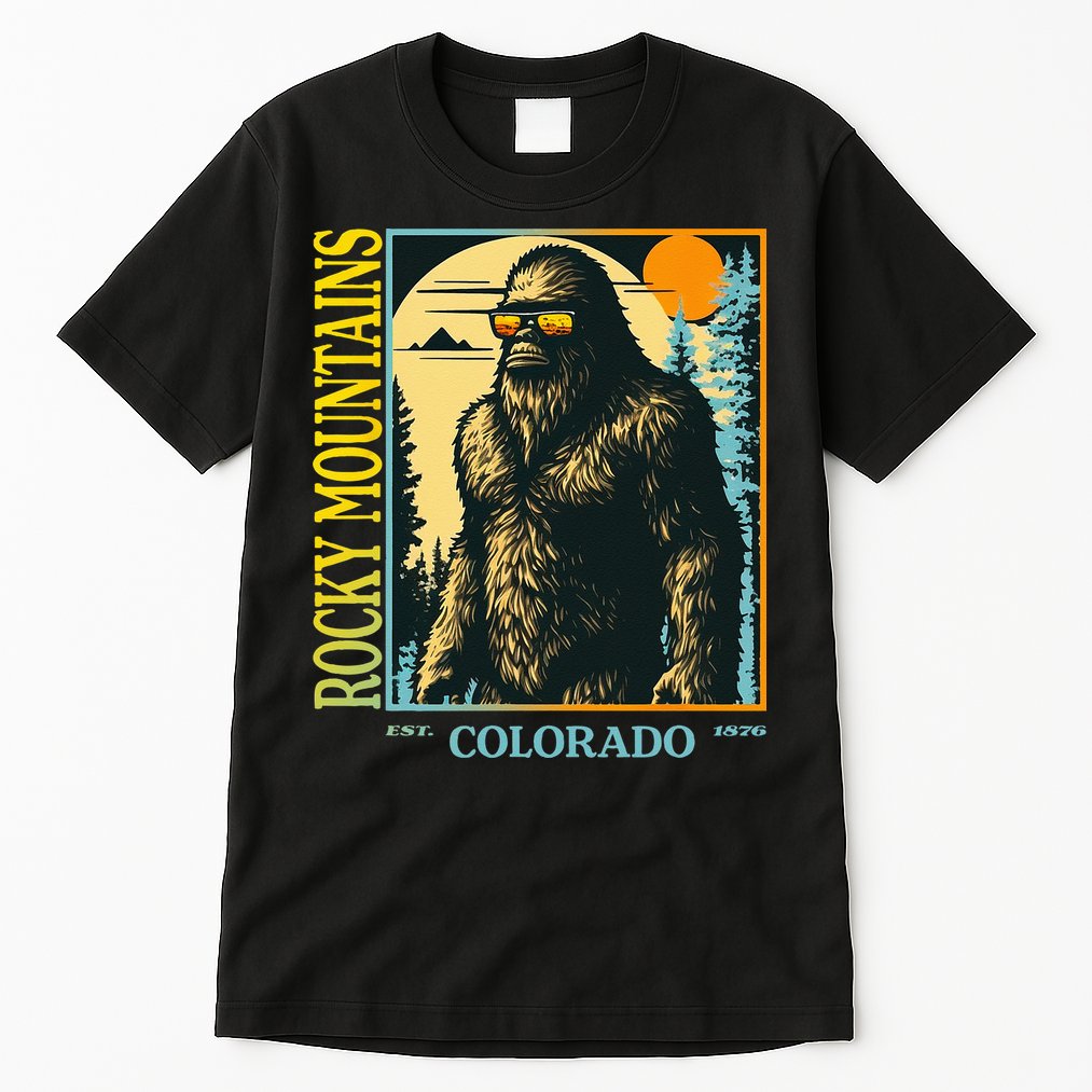 Colorado Bigfoot Retro Vintage Cool Sasquatch Yeti Tall T-Shirt