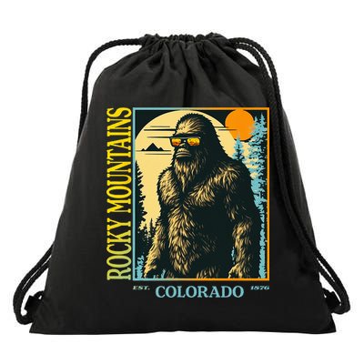 Colorado Bigfoot Retro Vintage Cool Sasquatch Yeti Drawstring Bag