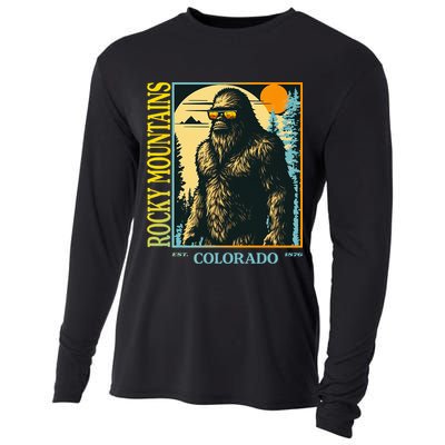 Colorado Bigfoot Retro Vintage Cool Sasquatch Yeti Cooling Performance Long Sleeve Crew
