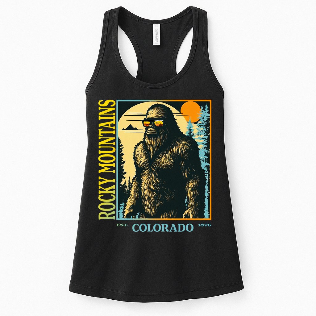 Colorado Bigfoot Retro Vintage Cool Sasquatch Yeti Womens Tank Top