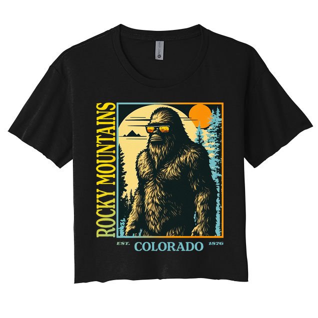 Colorado Bigfoot Retro Vintage Cool Sasquatch Yeti Crop Top