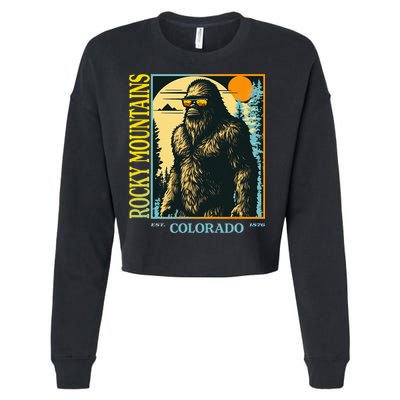 Colorado Bigfoot Retro Vintage Cool Sasquatch Yeti Cropped Pullover Crew