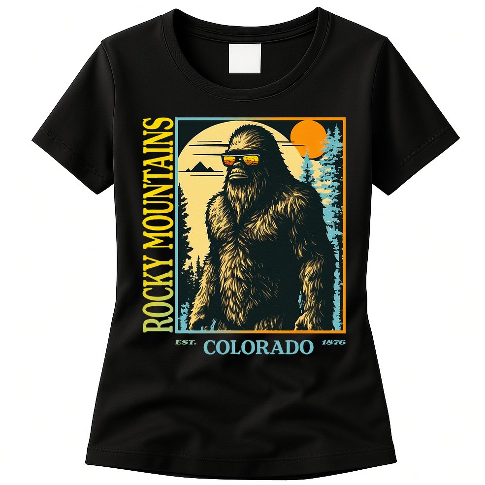 Colorado Bigfoot Retro Vintage Cool Sasquatch Yeti Womens T-Shirt