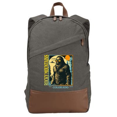 Colorado Bigfoot Retro Vintage Cool Sasquatch Yeti Cotton Canvas Backpack