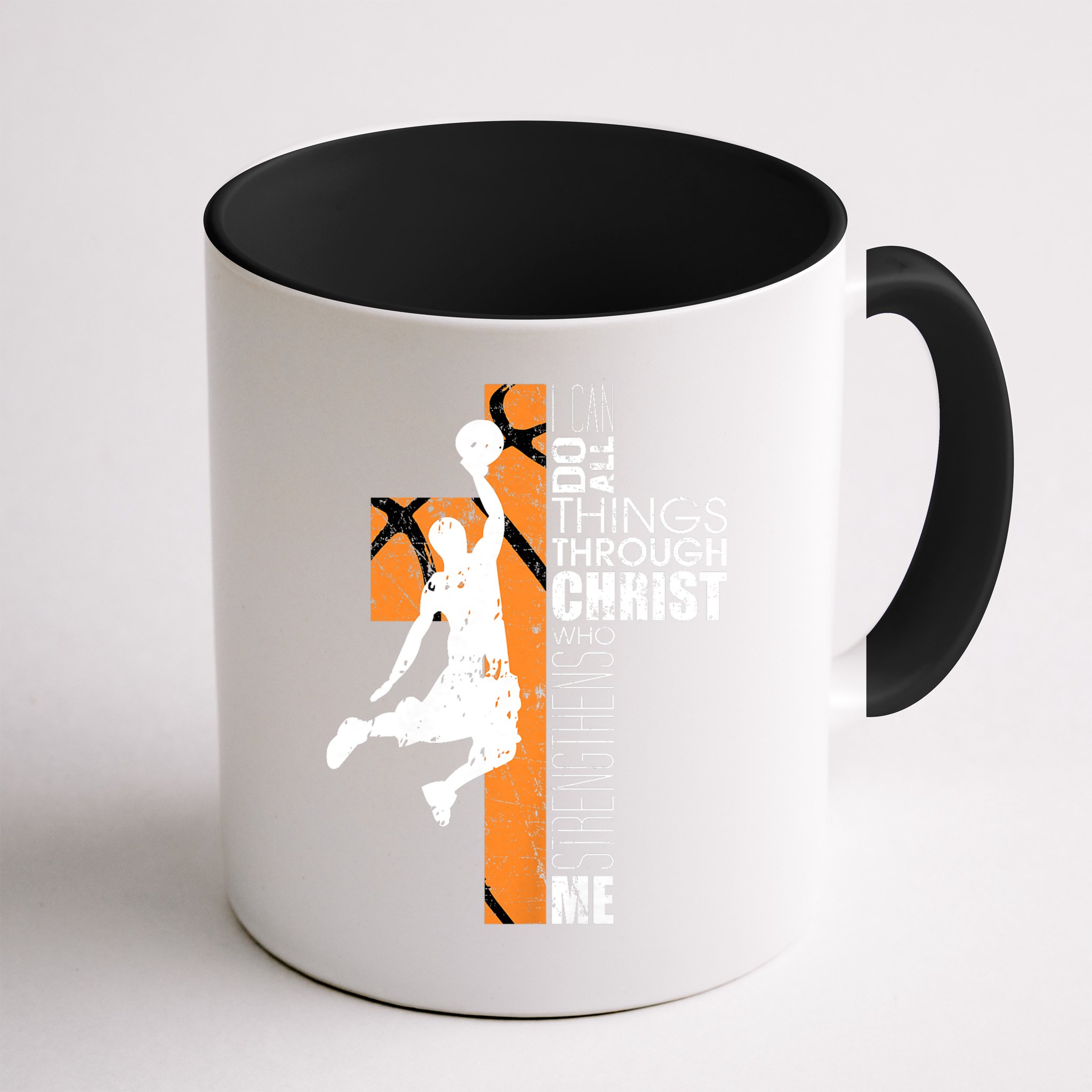 Christian Basketball Religious Bible Verse Philippians 4:13 Mug